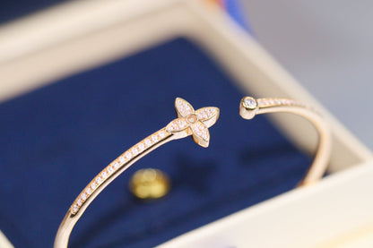 [Elite]IDYLLE PINK GOLD OPEN BRACELET DIAMOND PAVED
