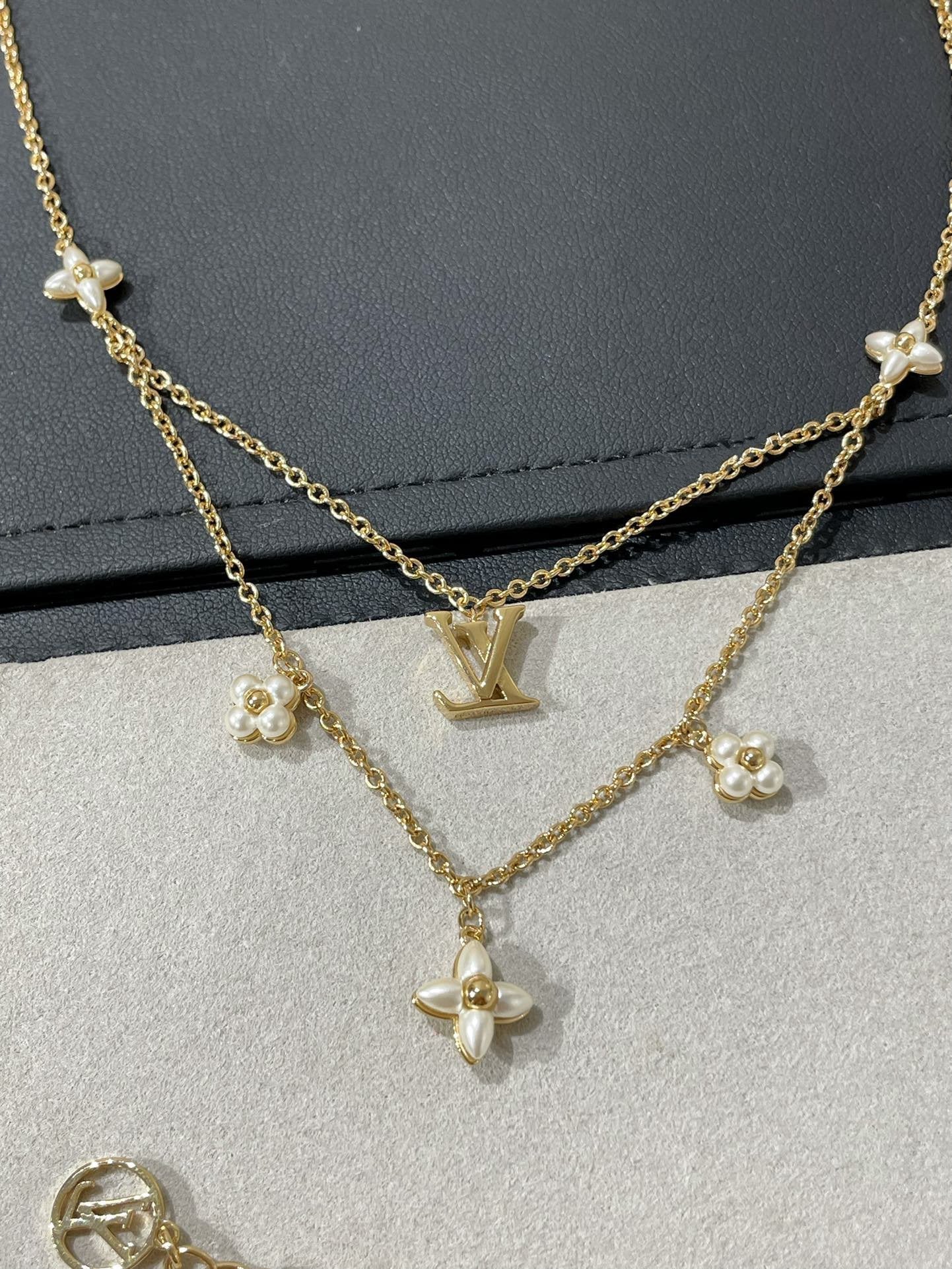 [Elite]FLOWERGRAM GOLD MOP DOUBLE ROW NECKLACE