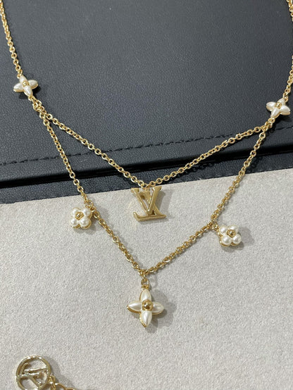 [Elite]FLOWERGRAM GOLD MOP DOUBLE ROW NECKLACE