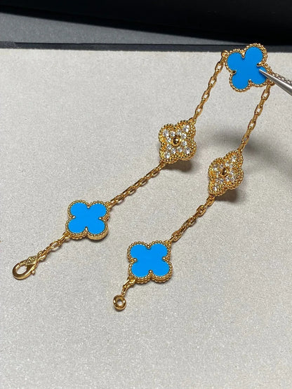 [Elite] CLOVER 5 MOTIF BLUE AGATE BRACELET COLLECTION