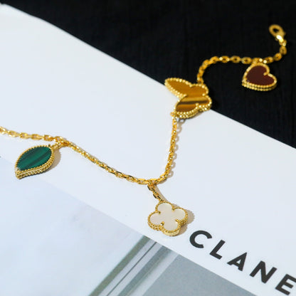 [Elite]LUCKY SPRING 5 MOTIF GOLD BRACELET