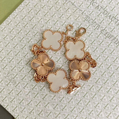 [Elite]CLOVER WHITE PEARL MOP 5 MOTIF BRACELET COLLECTION