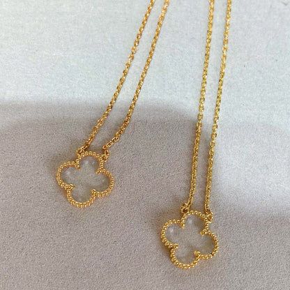 [Elite]CLOVER ROCK CRYSTAL ROSE GOLD NECKLACE
