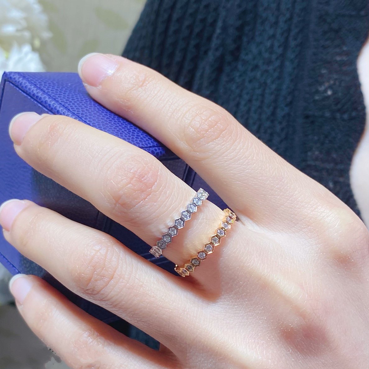 [Elite]BEE LOVE DIAMOND PAVED SMALL RING