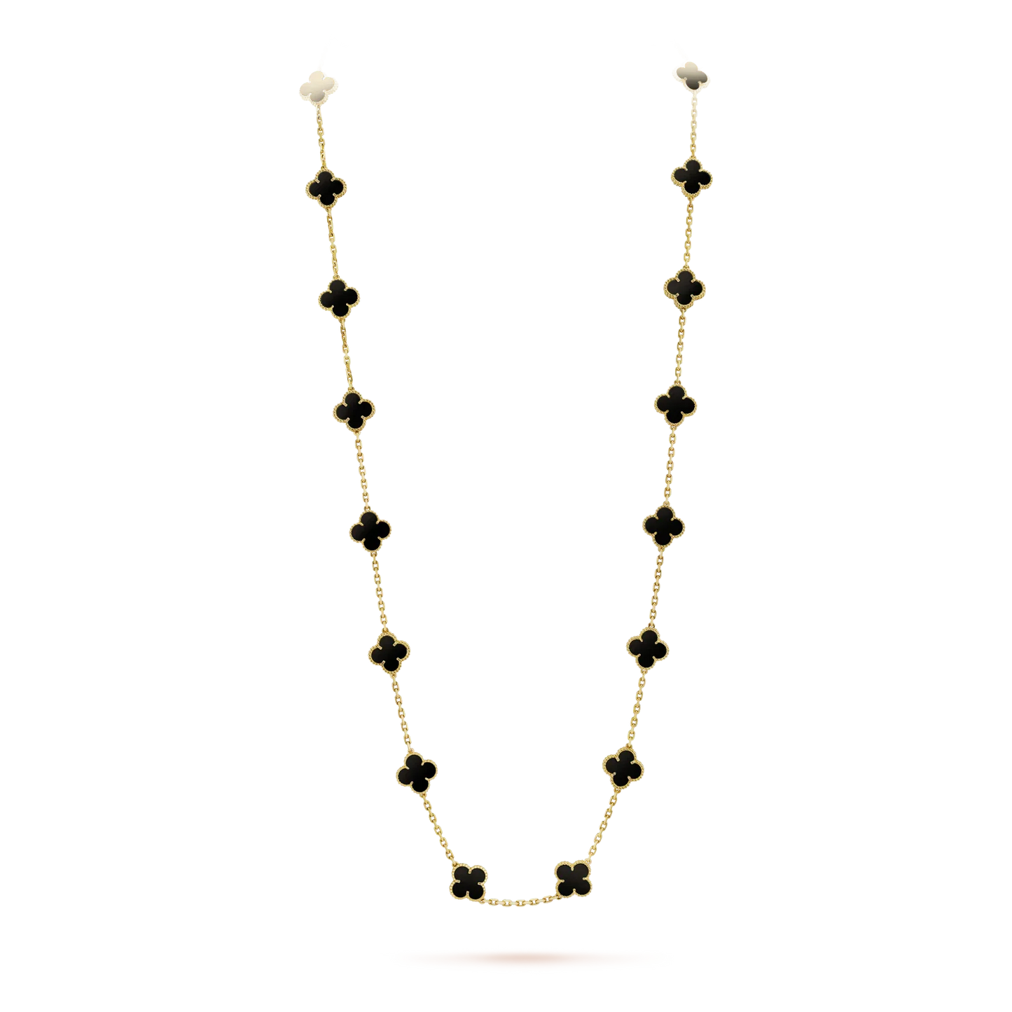 [Elite]CLOVER 20 MOTIFS ONYX NECKLACE