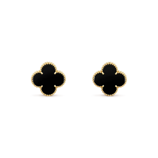 [Elite]CLOVER MEDIUM 1 MOTIFS  ONYX STUD EARRINGS