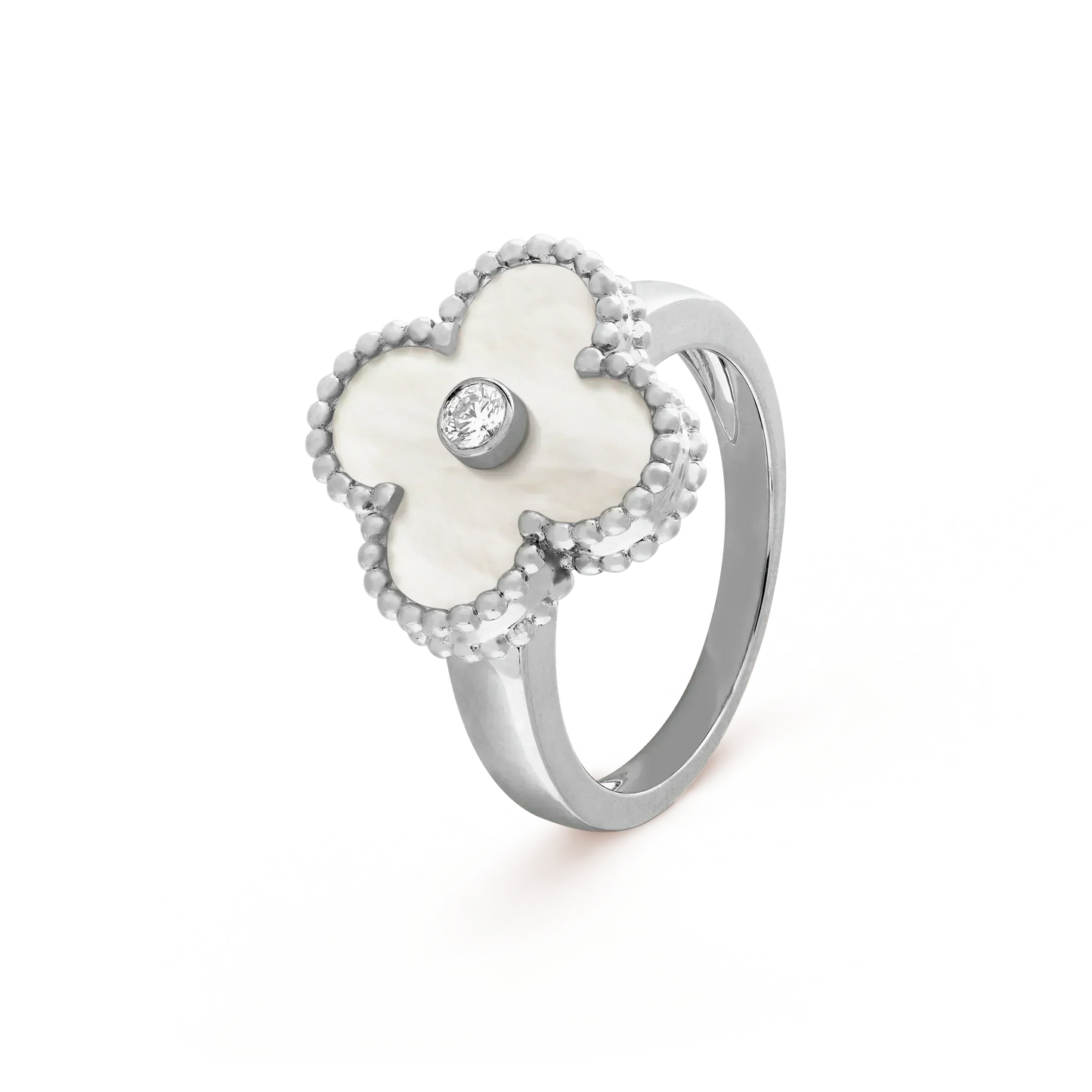 [Elite]CLOVER SILVER MOP DIAMOND RING