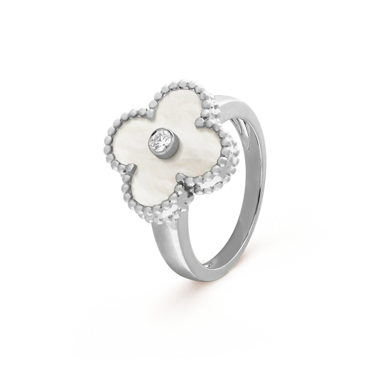 [Elite]CLOVER SILVER MOP DIAMOND RING