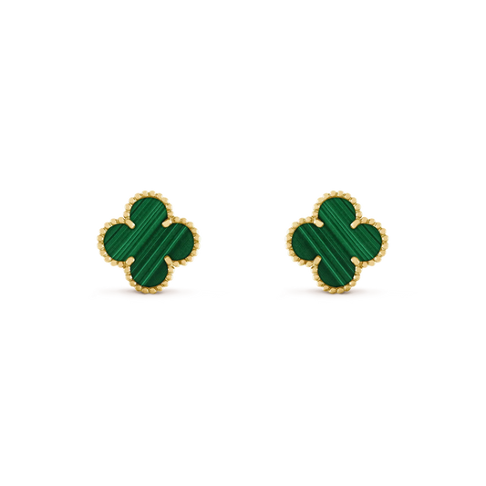 [Elite]CLOVER MEDIUM 1 MOTIFS MALACHITE  EARRINGS