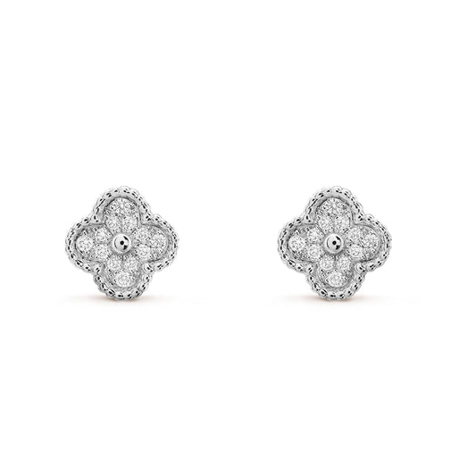 [Elite]CLOVER MINI DIAMOND STUD EARRINGS