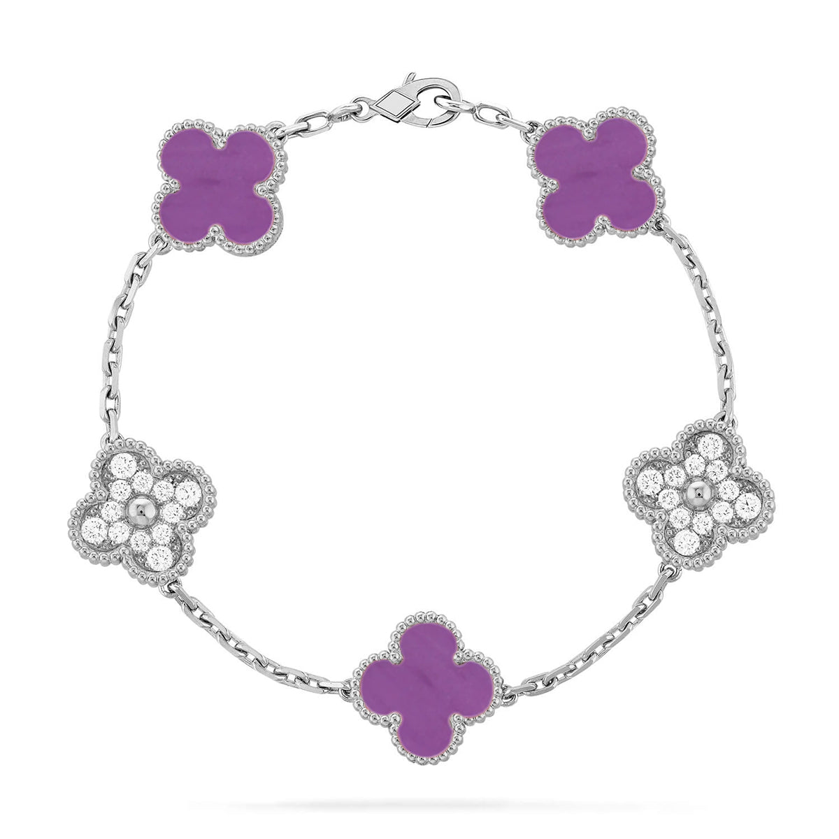 [Elite] CLOVER 5 MOTIF VIOLET BRACELET COLLECTION