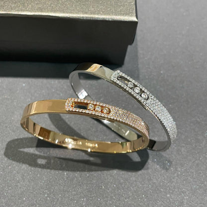 [Elite]Move Noa Rose Gold Pavé Diamond Bangle Bracelet