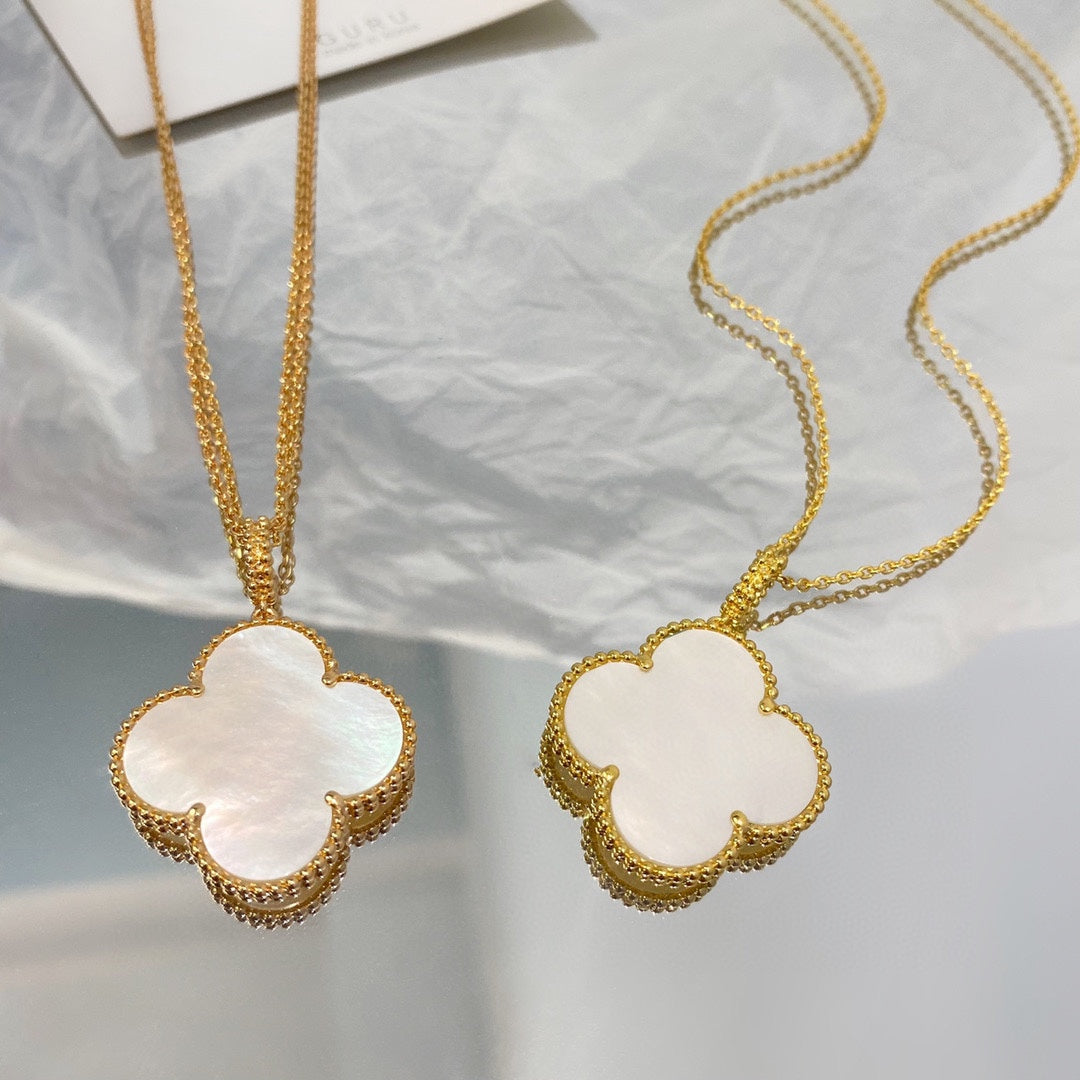 [Elite]CLOVER 25MM MOP LARGE PENDANT NECKLACE