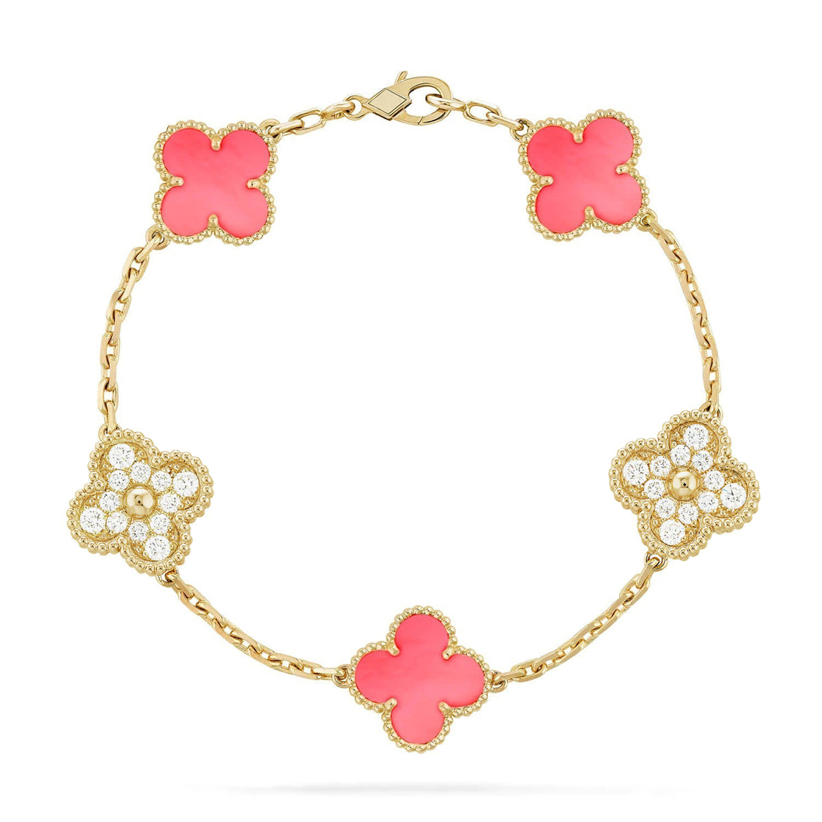 [Elite] CLOVER 5 MOTIFS  PINK MOP BRACELET COLLECTION