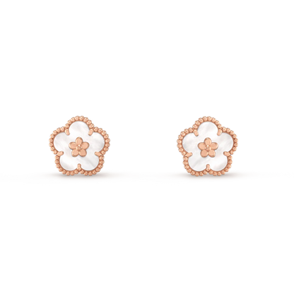 [Elite]LUCKY PINK GOLD WHITE MOP EARRINGS