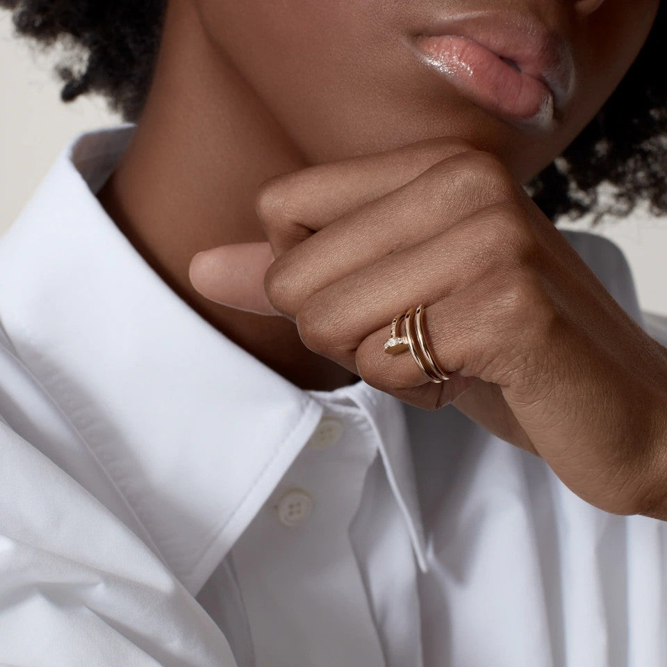[Elite]JUSTE RING 4.8MM HALF DIAMOND