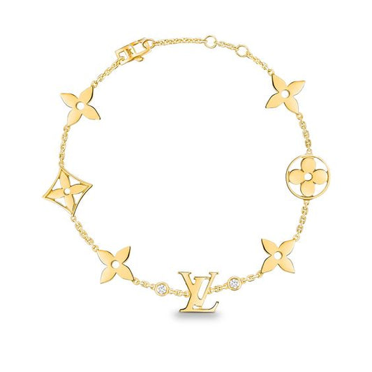 [Elite]STAR AND SUN 7 MOTIFS GOLD BRACELET