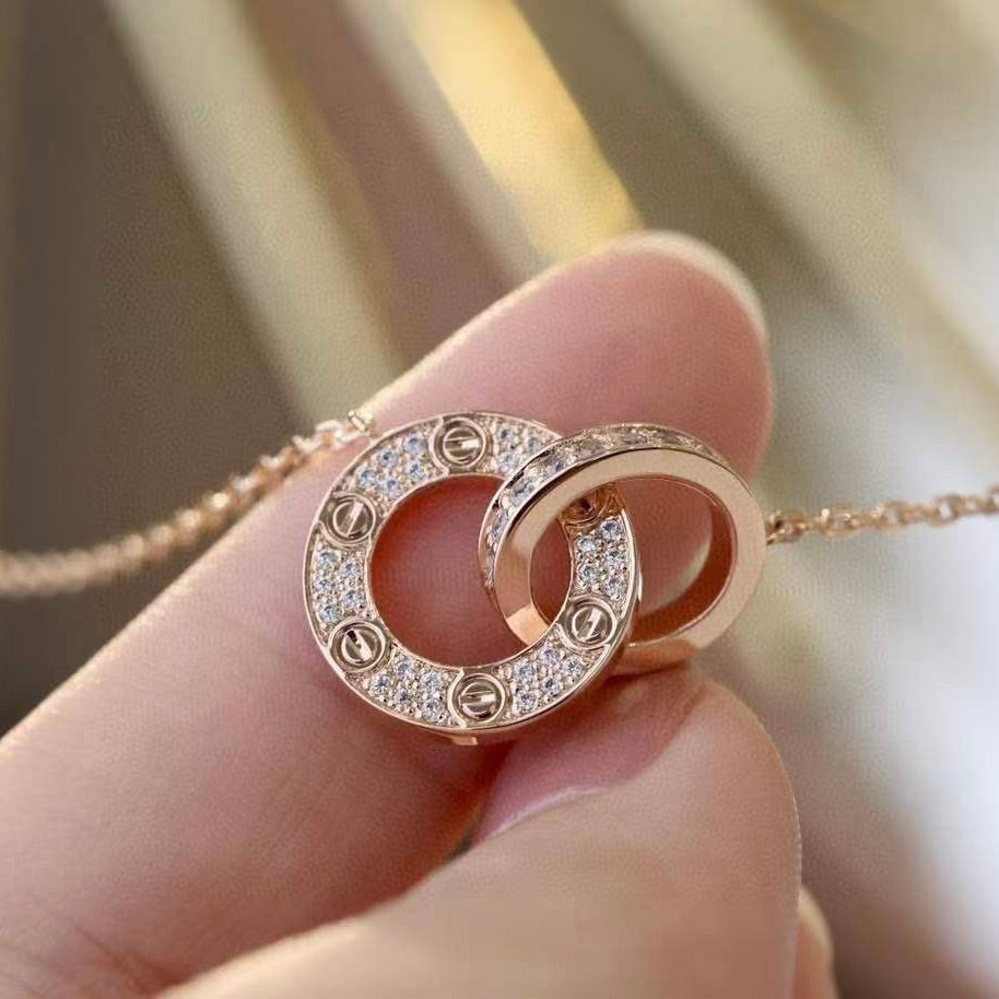 [Elite]LOVE  FULL DIAMOND PENDANT NECKLACE