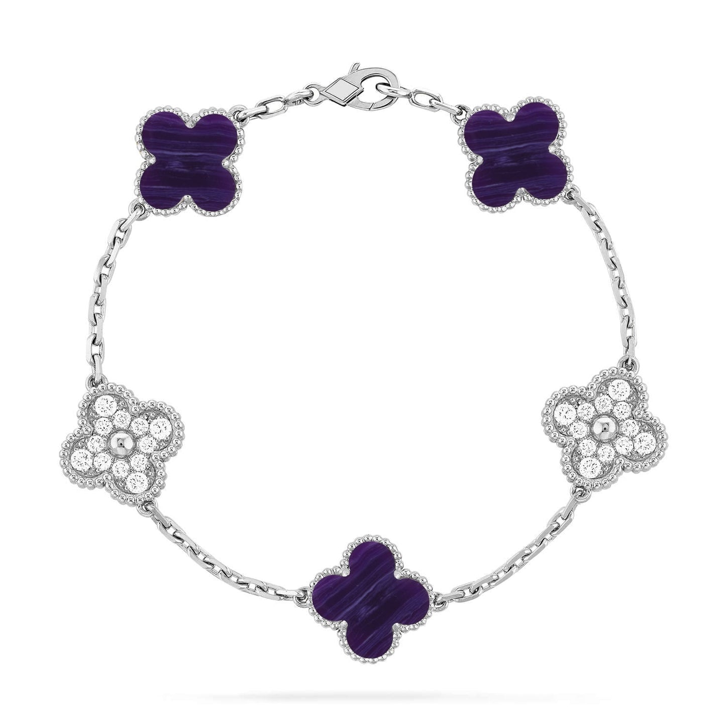 [Elite]CLOVER 5 MOTIF PURPLE STRIPES BRACELET COLLECTION