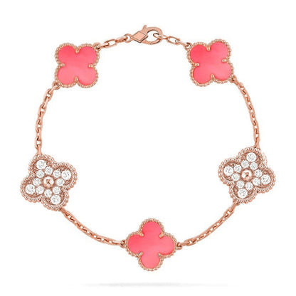 [Elite] CLOVER 5 MOTIFS  PINK MOP BRACELET COLLECTION