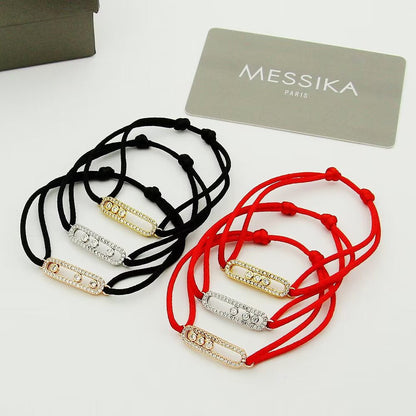 [Elite]Messika Care(s) pink cord pavé bracelet