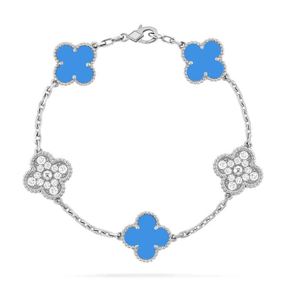 [Elite] CLOVER 5 MOTIF BLUE AGATE BRACELET COLLECTION