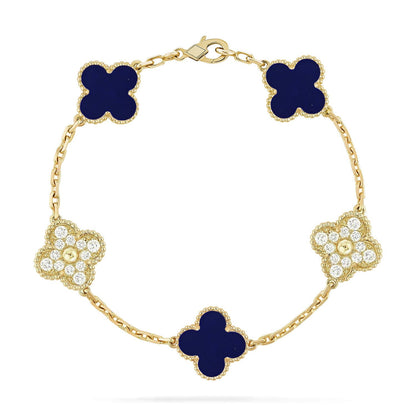 [Elite]CLOVER 5 MOTIF LAPIS LAZULI BRACELET COLLECTION