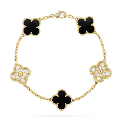 [Elite] CLOVER 5 MOTIF ONYXS BRACELET COLLECTION