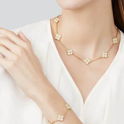 [Elite]CLOVER 10 MOTIFS DIAMOND NECKLACE
