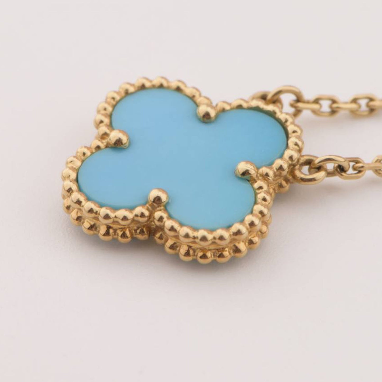 [Elite]CLOVER 15MM VINTAGE TURQUOISE NECKLACE