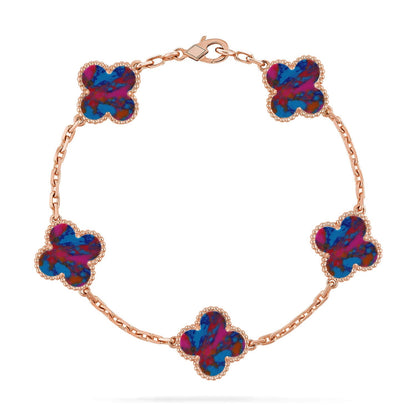 [Elite]CLOVER 5 MOTIF COLOR GEMSTONES BRACELET COLLECTION