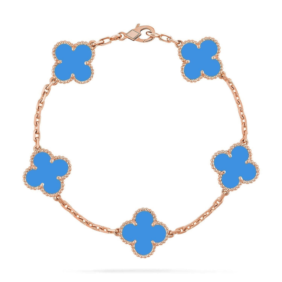 [Elite] CLOVER 5 MOTIF BLUE AGATE BRACELET COLLECTION