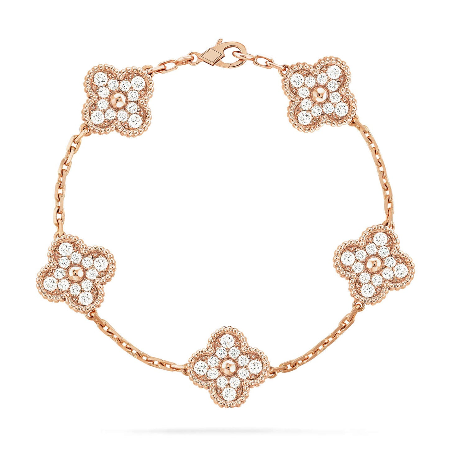 [Elite] CLOVER 5 MOTIF FULL DIAMOND BRACELET COLLECTION