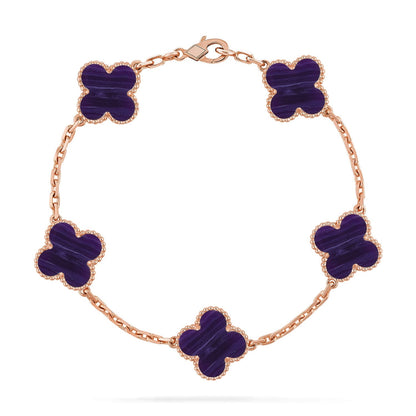 [Elite]CLOVER 5 MOTIF PURPLE STRIPES BRACELET COLLECTION