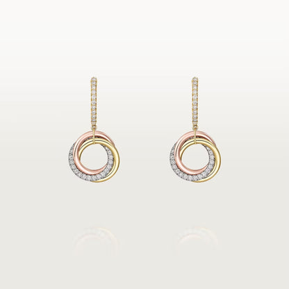 [Elite]TRINITY HALF DIAMOND  EARRINGS