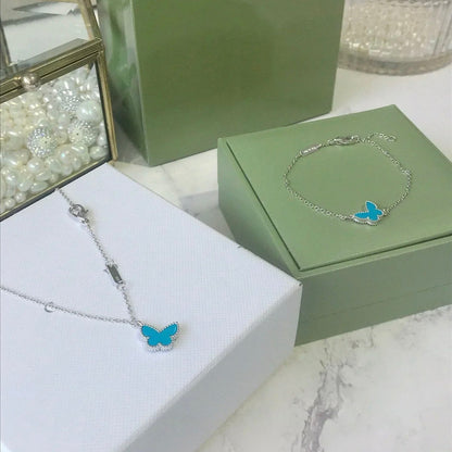 [Elite]BUTTERFLY TURQUOISE BUTTERFLY BRACELET SILVER