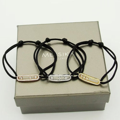 [Elite]Messika Care(s) pink cord pavé bracelet