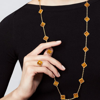 [Elite]CLOVER 20 MOTIFS TIGER EYE ROSE GOLD
