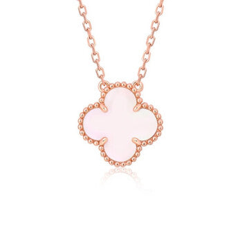 [Elite]CLOVER 15MM PINK MOTHER-OF-PEARL SINGLE FLOWER NECKLACE