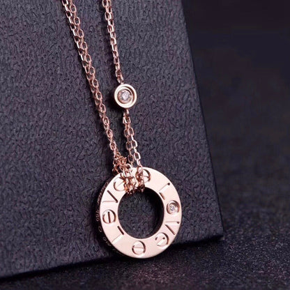 [Elite]LOVE NECKLACE 16MM 2 DIAMONDS
