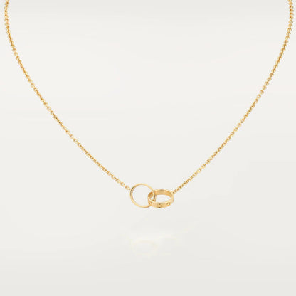 [Elite]LOVE NECKLACE DOUBLE RING GOLD