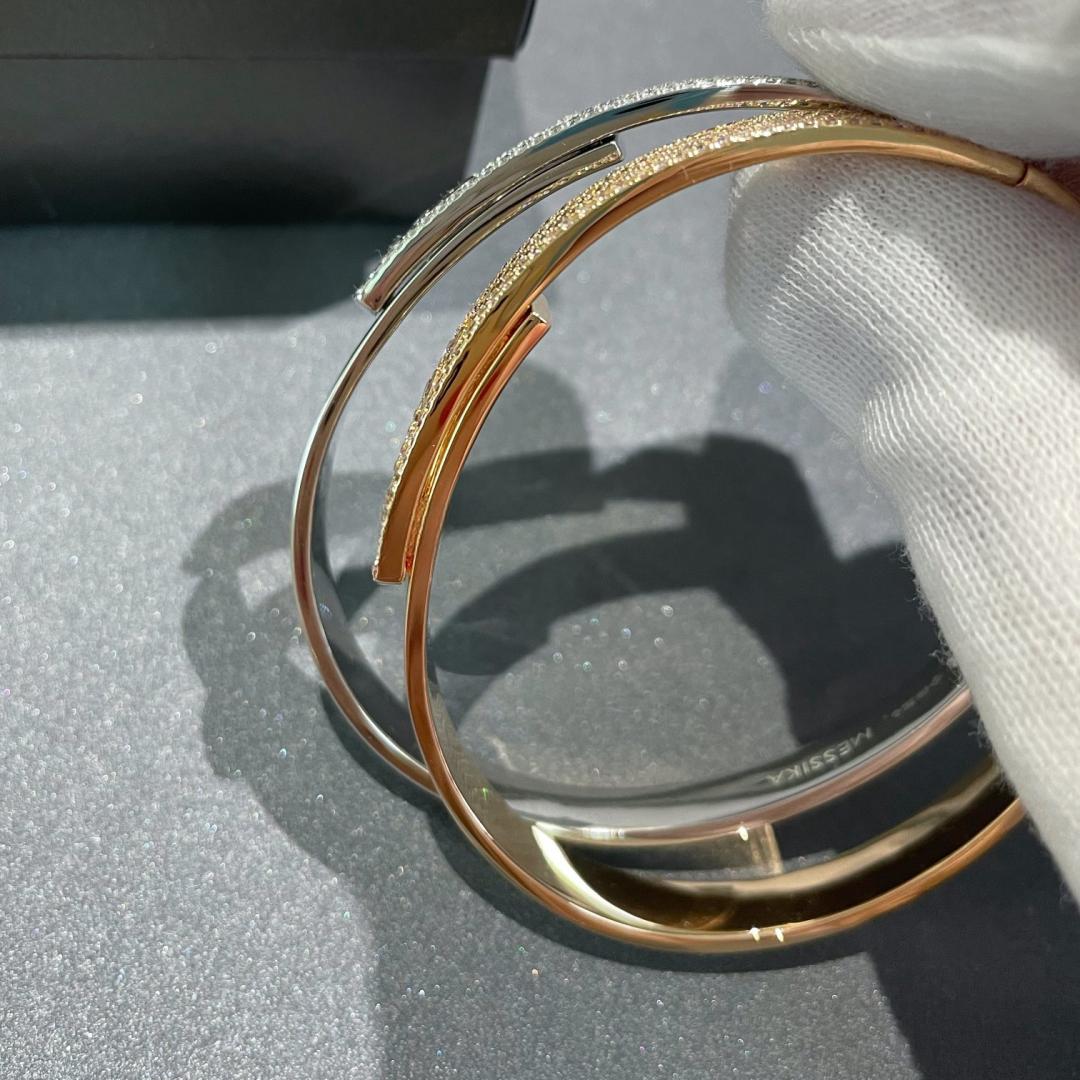 [Elite]Move Noa Rose Gold Pavé Diamond Bangle Bracelet