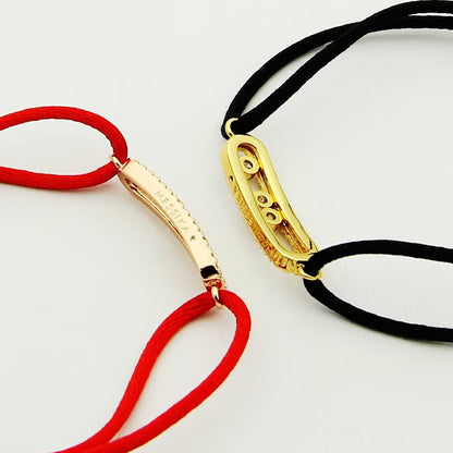 [Elite]Messika Care(s) pink cord pavé bracelet