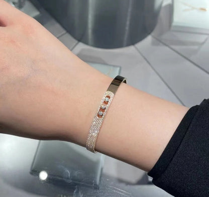 [Elite]Move Noa Rose Gold Pavé Diamond Bangle Bracelet