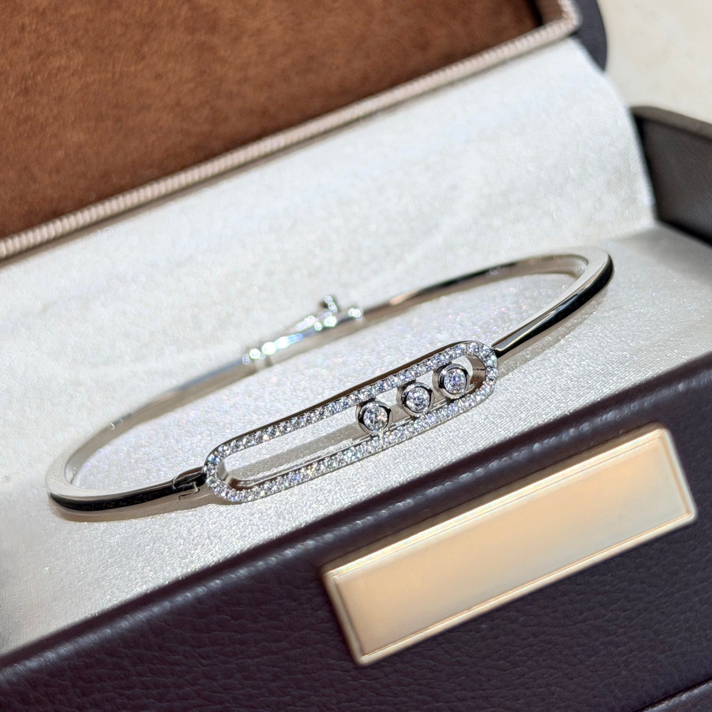 [Elite]Move Pavé Diamond Bangle Bracelet M