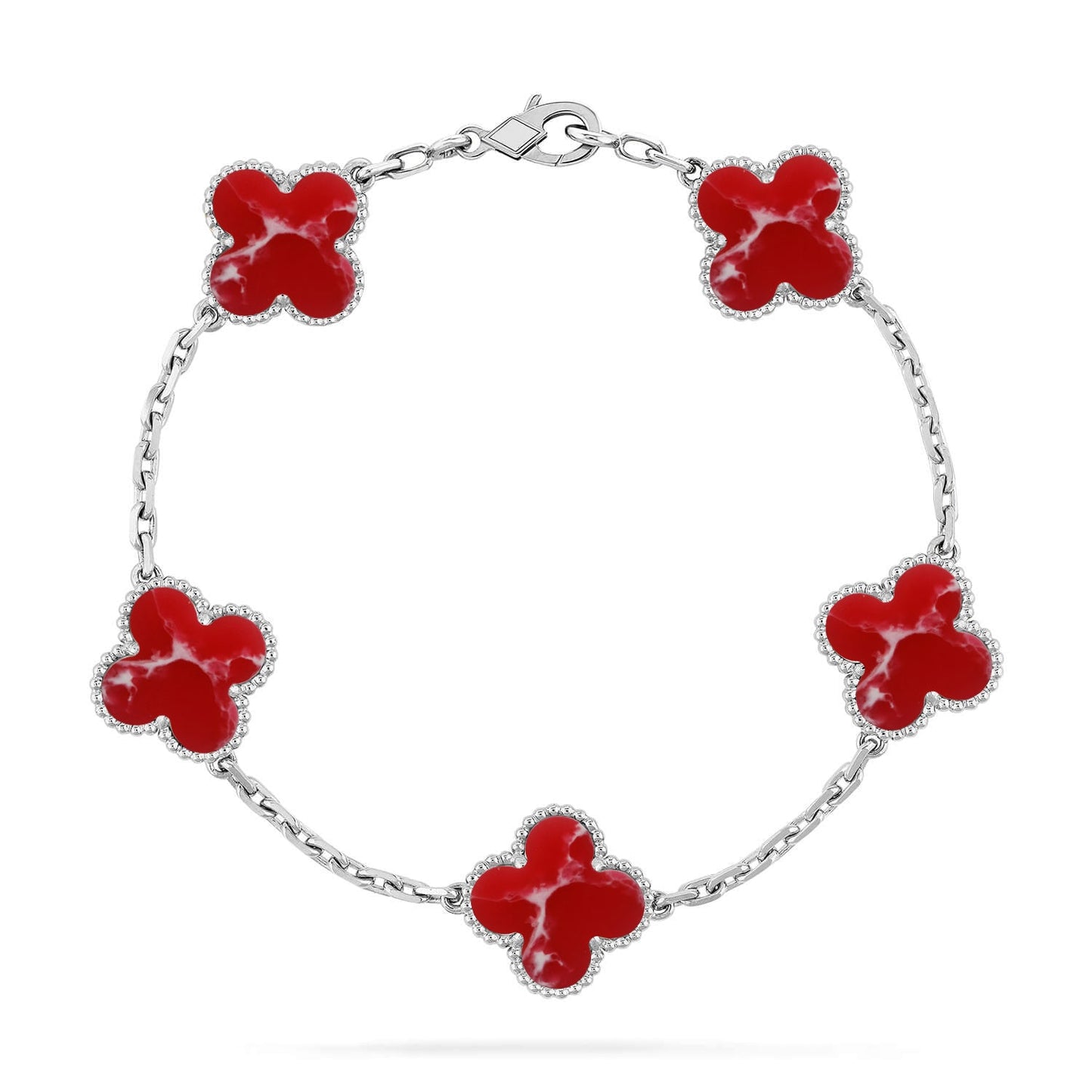 [Elite]CLOVER 5 MOTIF RED PATTERN BRACELET COLLECTION