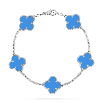 [Elite] CLOVER 5 MOTIF BLUE AGATE BRACELET COLLECTION