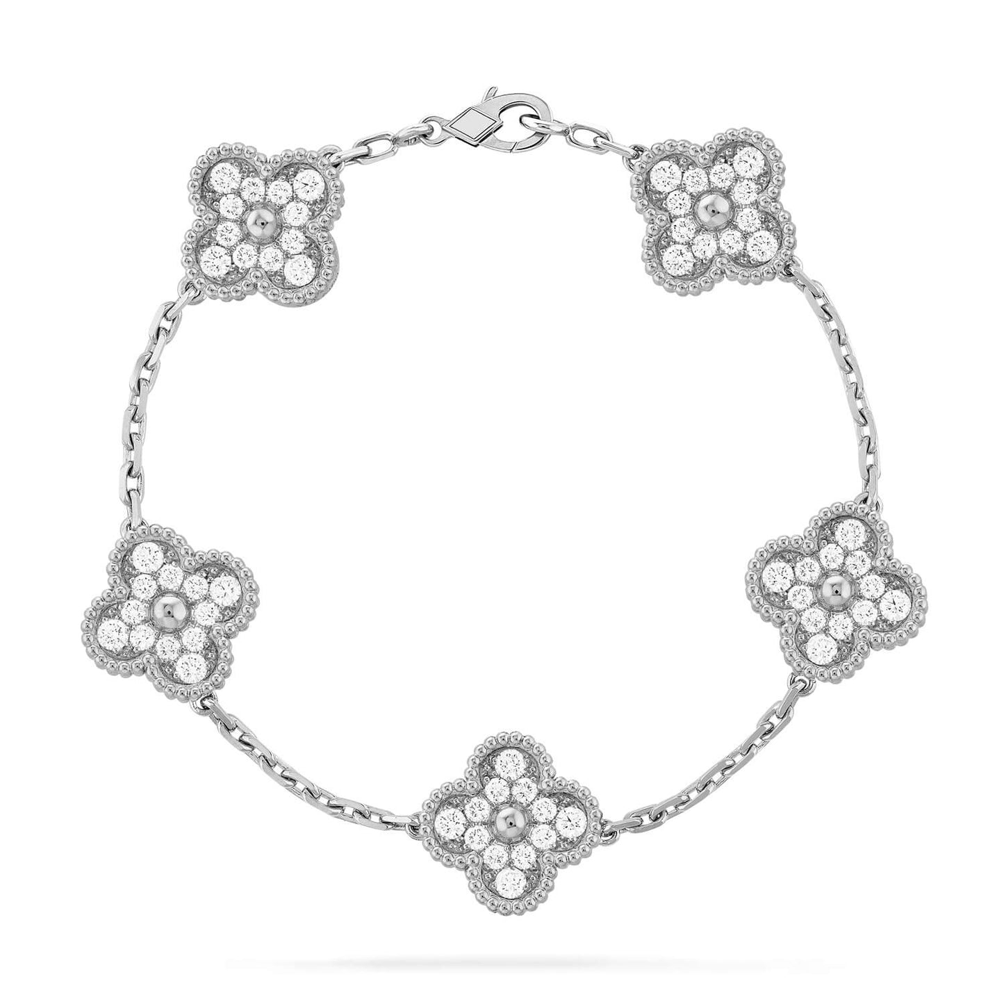 [Elite] CLOVER 5 MOTIF FULL DIAMOND BRACELET COLLECTION