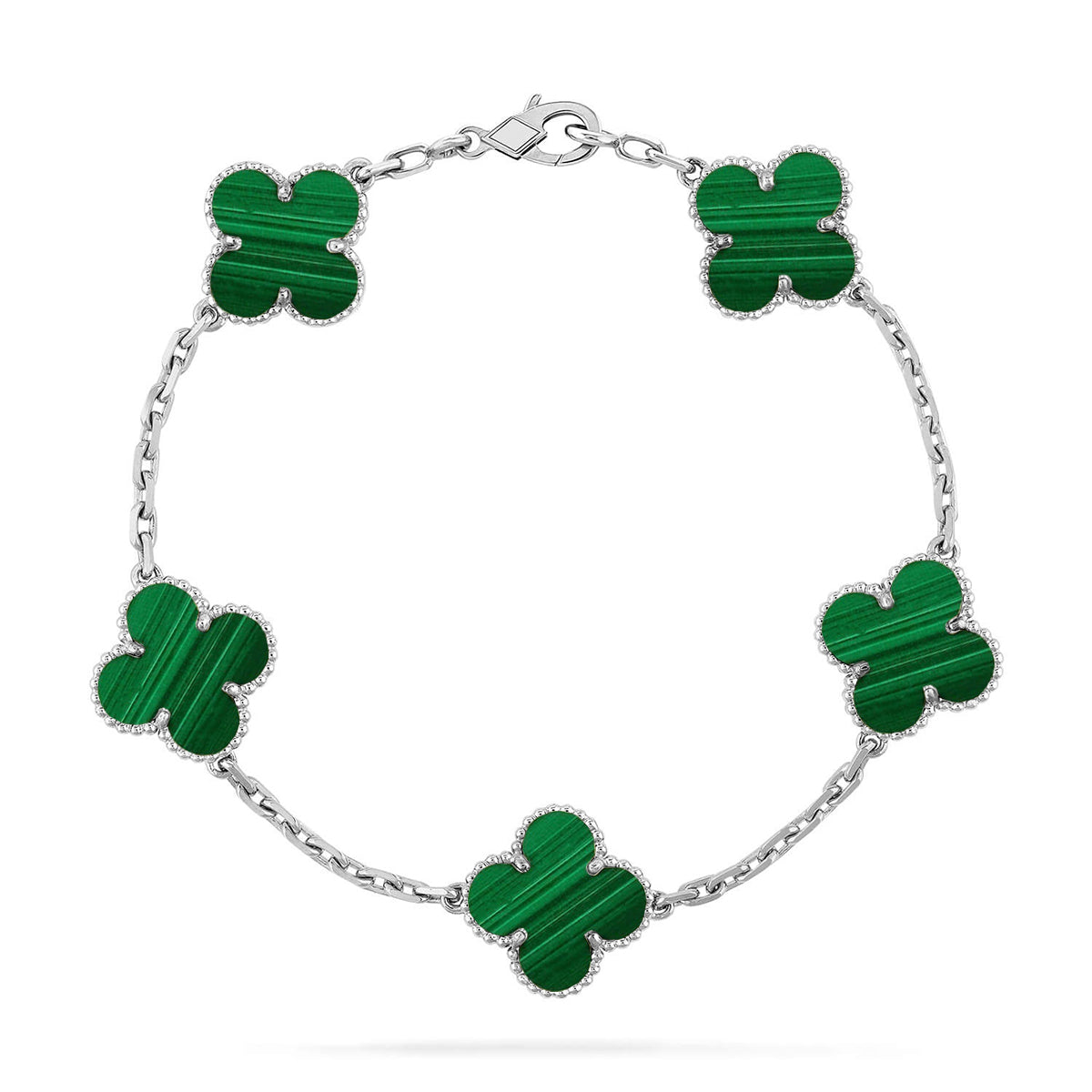 [Elite] CLOVER 5 MOTIF MALACHITE BRACELET COLLECTION
