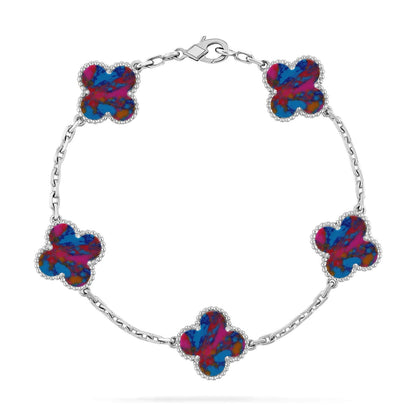 [Elite]CLOVER 5 MOTIF COLOR GEMSTONES BRACELET COLLECTION
